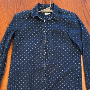 Madewell Blue Polka Dot Casual Shirt